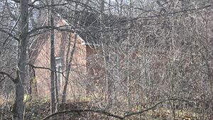 Long Schoolhouse through the trees