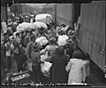 Los Angeles, California. Evacuees of Japanese ancestry entraining for Manzanar, California, 250 mil . . . - NARA - 536765