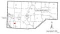 Map of Hartstown, Crawford County, Pennsylvania Highlighted