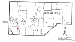 Location of Hartstown in Crawford County