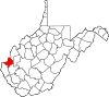 State map highlighting Cabell County