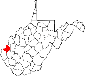 Map of West Virginia highlighting Cabell County