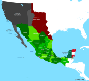 Mapa Mexico 1845