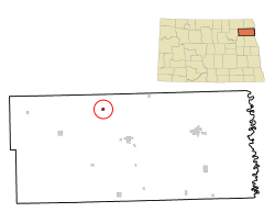 Location of Edinburg, North Dakota