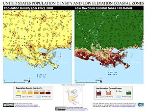 New Orleans, Louisiana, United States of America Population Density and Low Elevation Coastal Zones (5457913950)