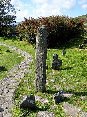 Ogham stone, Kilmalkedar Church (geograph 4663698)