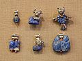 Pendants, Tell Asmar, North Palace, room E 16 in hoard 11, Early Dynastic period, 2900-2350 BC, lapis lazuli, silver, carnelian - Oriental Institute Museum, University of Chicago - DSC07316