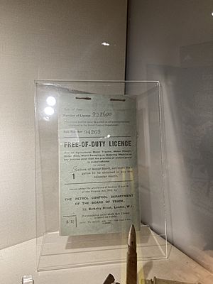 Petrol ration ticket from Ireland, WW1