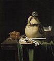 Pieter van Anraadt - Jug, Glass of Beer, and Pipes on a Table - 1658
