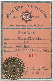 Sam Yup Association Certificate Front b