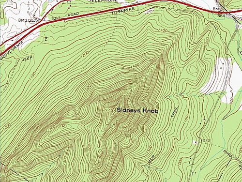Sidneys Knob peak in the Appalachian Mountains of Pennsylvania