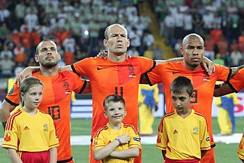Sneijder, Robben and de Jong Netherlands-Germany Euro 2012