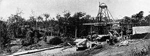 StateLibQld 2 68015 Panoramic view of the Fitzroy Copper Mine, Mount Chalmers, 1907