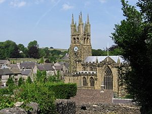 Tideswell - church and village rooftops - geograph.org.uk - 624016.jpg