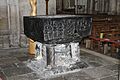 Tournai marble font in Winchester Cathedral