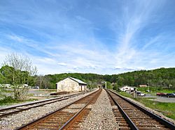 Railroad tracks passing through Tunnel Hill