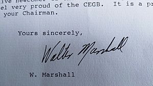 Walter Marshall Signature March 1985