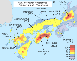2018 West Japan heavy rain precipitation isogram