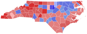 2020 North Carolina gubernatorial election results map by county