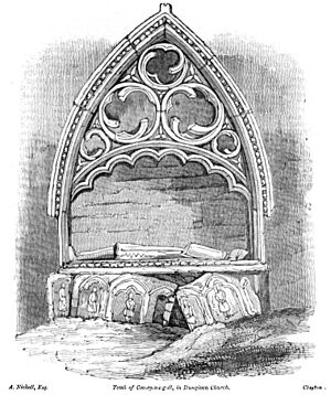 Abbey of Dungiven, Tomb of Coo-ey-na-gall, in Dungiven Church, 1833 (IA jstor-30002802) (page 2 crop)