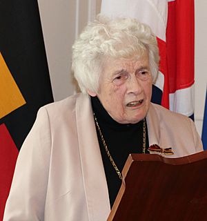 Anthea Bell gives a speech on receiving Cross of the Order of Merit of the Federal Republic of Germany