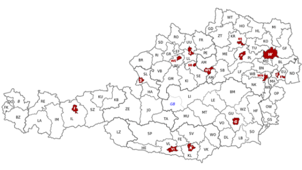Bezirke Österreichs Statutarstädte Kennzeichen