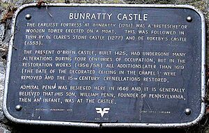 Bunratty Sign in English