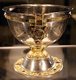 Calice argenteo, da derrynaflan, contea di tipperary, ix secolo, 03