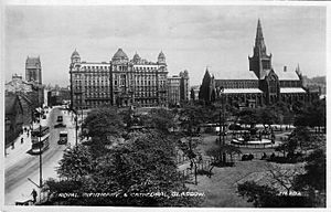 Cathedral Square postcard Royal-Infirmary-Cathedral-Glasgow