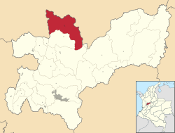 Location of the municipality and town of Aguadas, Caldas in the Caldas Department of Colombia.