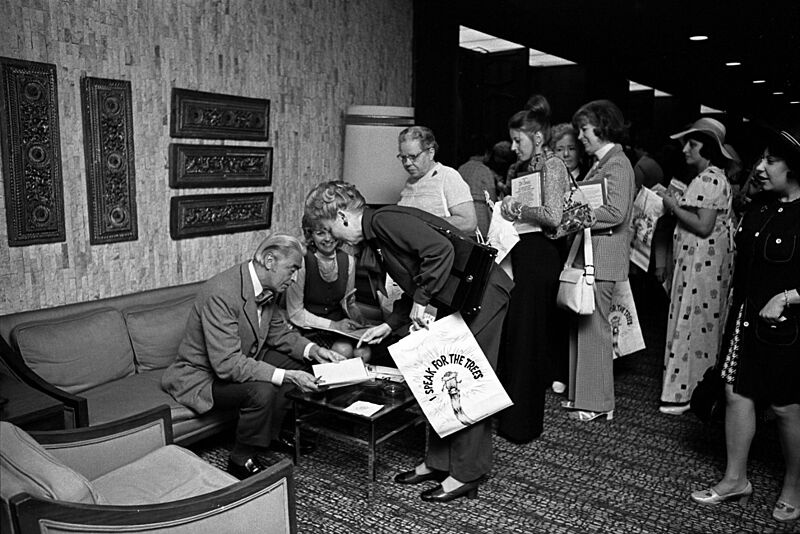 Dr Seuss signing books
