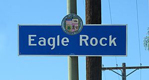 Eagle Rock Neighborhood Signage  at the intersection of Colorado Boulevard and Figueroa Street