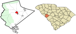 Location of Edgefield, South Carolina