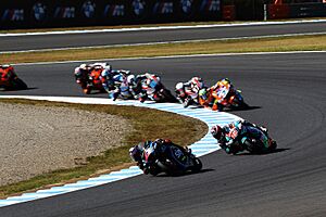 Francesco Bagnaia leads the pack 2018 Motegi