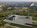 Genocide Memorial complex from air on a sunny day, September 2017