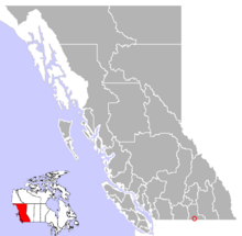 Location of Greenwood in British Columbia