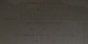 Inscription on the U of T Soldiers Tower memorial 