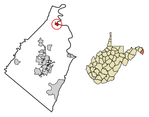 Location of Shepherdstown in Jefferson County, West Virginia.