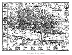 John Norden's map of London 1593 Large version