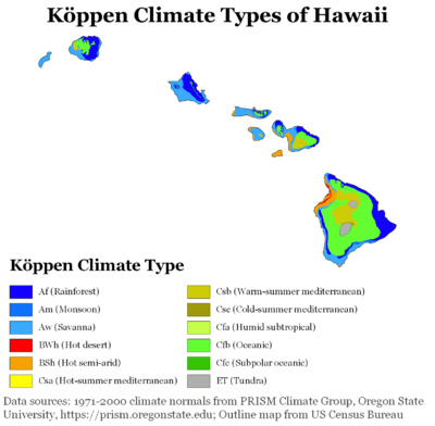 Köppen Climate Types Hawaii