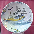 La Rochelle Faience de grand feu plate with Chinese decorations 18th century