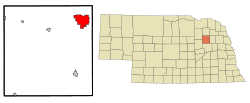 Location of Norfolk within Madison County and Nebraska