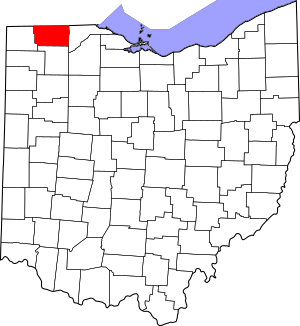 Map of Ohio highlighting Fulton County