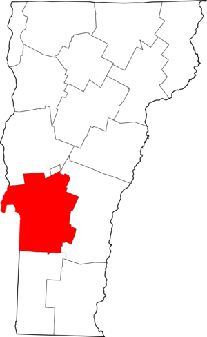 Map of Vermont highlighting Rutland County