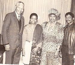 Nelson Mandela Alberto Chissano Winnie Mandela Cidalia Chissano in Museu Galeria Chissano, Matola, Mozambique