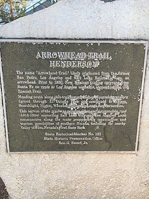 Nevada State Historic Marker No 197, Arrowhead Trail, Henderson