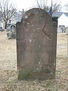 Old Newton Burial Ground Newton NJ USA grave of Maj Richard Boyd with winged cherub