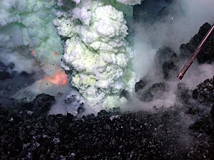 Orange glow of magma from West Mata submarine volcano