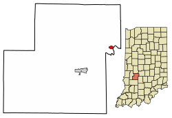 Location of Gosport in Owen County, Indiana.