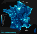 Population density in France